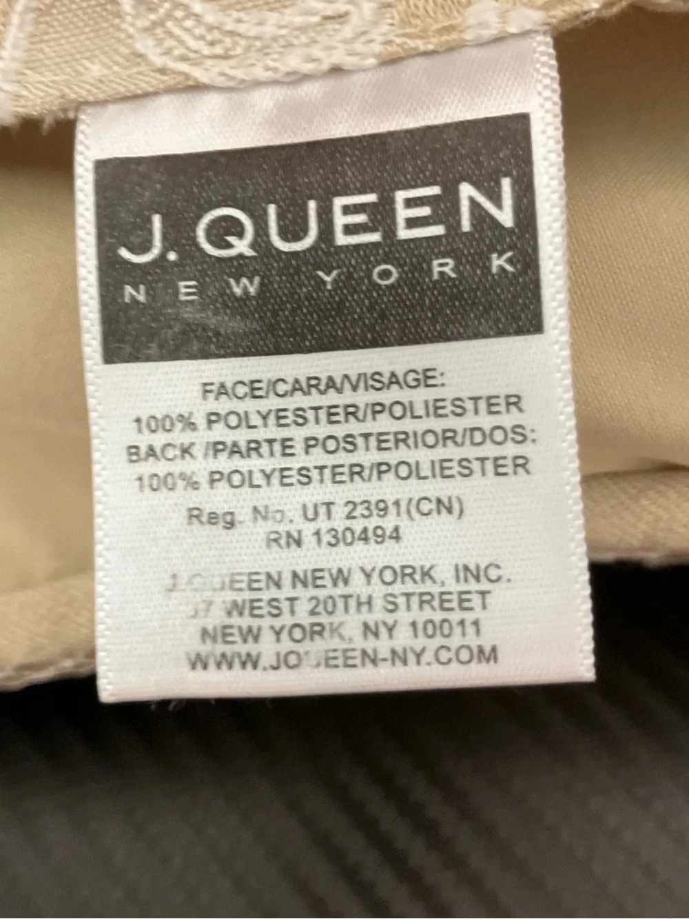 J. Queen New York Reversible Cream/Tan Comforter with Subtle Floral Embroidery